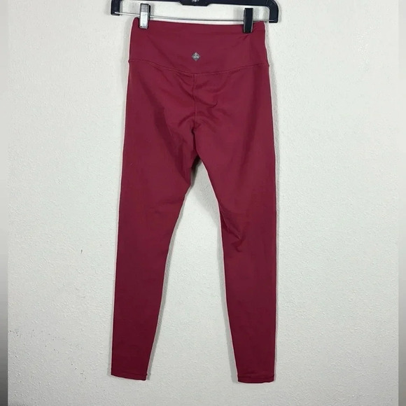 Prana Pillar Leggings Pants Solid Print Yoga Athleisure Compression burgundy xs - Picture 6 of 7